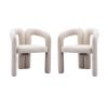 COOLMORE Contemporary Designed Fabric Upholstered Accent/Dining Chair /Barrel Side Chairs Kitchen Armchair for Living Room set of 2