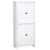 72" Freestanding 4-Door Kitchen Pantry, Storage Cabinet Organizer with 4-Tiers, and Adjustable Shelves, White