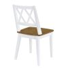Mid-Century 5-Piece Round Dining Table Set with Trestle Legs and 4 Cross Back Dining Chairs