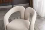 COOLMORE Contemporary Designed Fabric Upholstered Accent/Dining Chair /Barrel Side Chairs Kitchen Armchair for Living Room set of 2