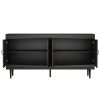 Sideboard Buffet Cabinet, Wooden Storage Cabinet with Adjustable Shelves, Modern 4 Door Console Table for Home Kitchen Living Room Black