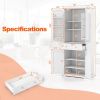 72 Inch Freestanding Kitchen Pantry Cabinet 4 Doors Storage Cupboard Shelves Drawer