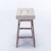A&A Furniture,Counter Height 25" Stools for Kitchen Counter Backless Faux Leather Stools Farmhouse Island Chairs (25 Inch, Beige,Set of 2)