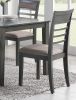 Antique Grey Finish Dinette 5pc Set Kitchen Breakfast Dining Table w wooden Top Cushion Seats Chairs Dining room Furniture