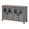 U_Style Featured Four-door Storage Cabinet with Adjustable Shelf and Metal Handles , Suitable for Entryway, Living Room, Bedroom
