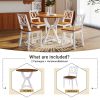 Mid-Century 5-Piece Round Dining Table Set with Trestle Legs and 4 Cross Back Dining Chairs