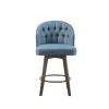 Upholstered 360 Degree Swivel Counter Stool 26" H