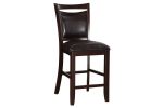 Dining Room Furniture Dark Brown Counter Height Dining Table w Butterfly Leaf 6x High Chairs Wooden Top 7pc Set Table Contemporary