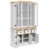 Highboard Corona White 44.1"x16.9"x77.2" Solid Wood Mexican Pine