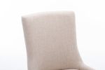 Hengming Set of 2 Fabric Dining Chairs Leisure Padded Chairs with Rubber Wood Legs,Nailed Trim, Beige