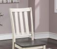 Dining Room Furniture Set of 2pcs Side Chairs Dual Tone Design Antique White / Gray Solid wood Kitchen Breakfast