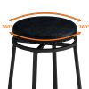 3-Drawer Long Dining Table Set with Power Outlets, Bar Kitchen Table Set with Circular PU Stools, Easy Assemble, Brown Gray Table+Black Stool