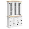 Highboard Corona White 44.1"x16.9"x77.2" Solid Wood Mexican Pine