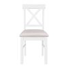4 Pieces Farmhouse Rustic Wood Kitchen Dining Table Set with Upholstered 2 X-back Chairs and Bench,Gray Green+White+Beige