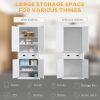 72" Freestanding Kitchen Pantry Cabinet, Tall Storage Cabinet with 2 Door Cupboards, 2 Drawers and Adjustable Shelves, White