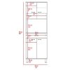 Della 60 Kitchen Pantry with Countertop; Closed & Open Storage -Light Oak