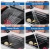 Kitchen Sink Flying rain Waterfall Kitchen Sink Set 30"x 18" 304 Stainless Steel Sink with Pull Down Faucet, and Accessories