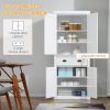 72" Freestanding Kitchen Pantry Cabinet, Tall Storage Cabinet with 2 Door Cupboards, 2 Drawers and Adjustable Shelves, White