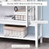 Coffee Bar Cabinet, Modern Sideboard Buffet Cabinet, Kitchen Cabinet with 2 Glass Doors, Adjustable Inner Shelving and Bottom Shelf, White
