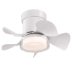 21'' low noise matte black abs blade remote ceiling fan with led light for Kitchen Bedroom Dining room Toilet Patio (Matt Black)