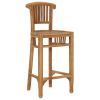3 Piece Patio Bar Set Solid Wood Teak