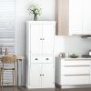 72" Freestanding Kitchen Pantry Cabinet, Tall Storage Cabinet with 2 Door Cupboards, 2 Drawers and Adjustable Shelves, White