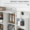 63" Kitchen Pantry Storage Cabinet, 14-Tier Freestanding Kitchen Cupboard with 2 Doors, Adjustable Shelves for Living Room, Dining Room, White