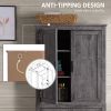 64" 4-Door Kitchen Pantry, Freestanding Storage Cabinet with 3 Adjustable Shelves for Kitchen, Dining or Living Room, Grey