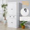 72" Freestanding Kitchen Pantry Cabinet, Tall Storage Cabinet with 2 Door Cupboards, 2 Drawers and Adjustable Shelves, White