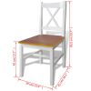 Wooden Table with 4 Wooden Chairs Furniture Set Brown