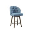 Upholstered 360 Degree Swivel Counter Stool 26" H