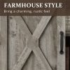 3 Level Adjustable Shelves Barn Door Light Gray Wood Tv Stands Kitchen Cabinets For Storage With Doors Living Room