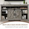 3 Level Adjustable Shelves Barn Door Light Gray Wood Tv Stands Kitchen Cabinets For Storage With Doors Living Room
