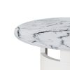 42.12"Modern Round Dining Table with Printed White Marble Table Top for Dining Room, Kitchen, Living Room