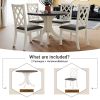 Mid-Century Solid Wood 5-Piece Round Dining Table Set, Kitchen Table Set with Upholstered Chairs for Small Places