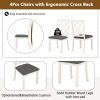 Mid-Century Solid Wood 5-Piece Round Dining Table Set, Kitchen Table Set with Upholstered Chairs for Small Places