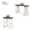Rustic Counter Height 5-Piece Dining Set, Wood Console Table Set with 4 Stools for Small Places