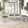 Mid-Century Solid Wood 5-Piece Round Dining Table Set, Kitchen Table Set with Upholstered Chairs for Small Places