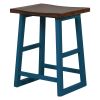Rustic Counter Height 5-Piece Dining Set, Wood Console Table Set with 4 Stools for Small Places