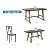 6-Piece Wood Dining Table Set Kitchen Table Set with Long Bench and 4 Dining Chairs, Farmhouse Style