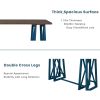 Rustic Counter Height 5-Piece Dining Set, Wood Console Table Set with 4 Stools for Small Places