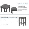 Mid-century Counter Height 5-Piece Dining Set, Wood Console Table with Trestle Legs and 4 Stools for Small Places