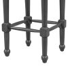 Mid-century Counter Height 5-Piece Dining Set, Wood Console Table with Trestle Legs and 4 Stools for Small Places