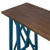 Rustic Counter Height 5-Piece Dining Set, Wood Console Table Set with 4 Stools for Small Places