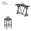Mid-century Counter Height 5-Piece Dining Set, Wood Console Table with Trestle Legs and 4 Stools for Small Places