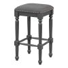 Mid-century Counter Height 5-Piece Dining Set, Wood Console Table with Trestle Legs and 4 Stools for Small Places