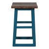 Rustic Counter Height 5-Piece Dining Set, Wood Console Table Set with 4 Stools for Small Places