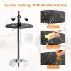 360° Swivel Round Pub Table with Height Adjustable