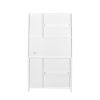 Large Kitchen Pantry Storage Cabinet with Glass Doors, Drawers & Open Shelves, Freestanding Kitchen Cupboard Buffet Cabinet for Living Room