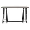 Rustic Counter Height 5-Piece Dining Set, Wood Console Table Set with 4 Stools for Small Places